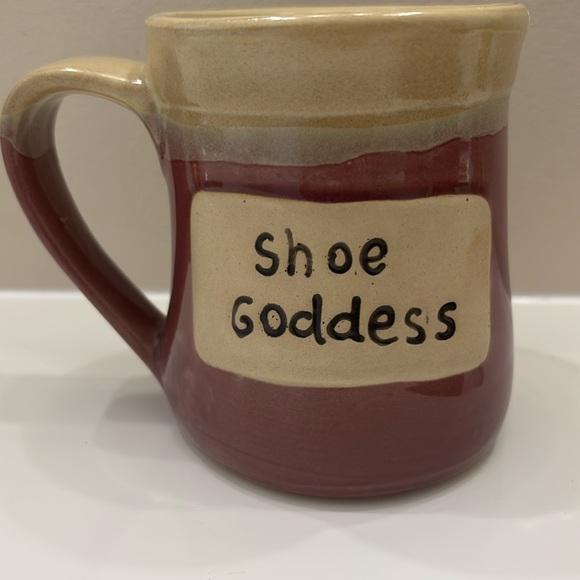 SHOE GODDESS‎ Mug Plum Purple Earthenware Stoneware Pottery Coffee Tea Cup - Picture 1 of 5